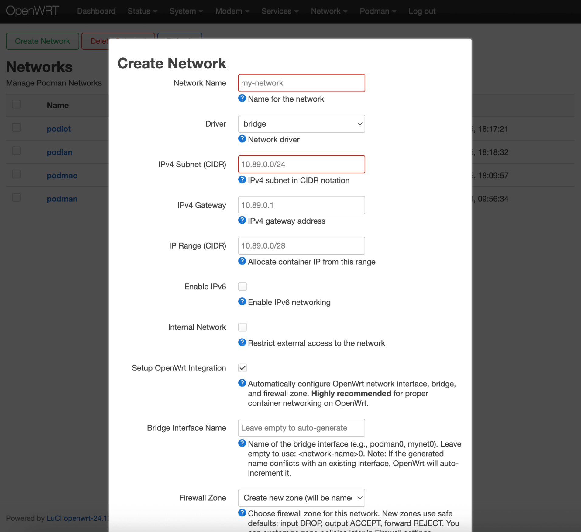 Network OpenWrt